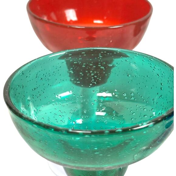 Vibrant Colorful Heavy Bubble Glass Margarita Glasses-Set of 6-Fun and Festive! - Picture 2 of 6